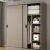 Guarda-roupa simples de porta de correr doméstico quarto de dormir de madeira econômico apartamento de aluguel apartamento pequeno armazenamento guarda-roupa de pendurar