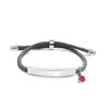 Pulseira de Corda de Mão Multicor Transfronteiriça Europeia e Americana Material em Branco Pronto para Uso Acessórios de Diamante Roxo Rosa Gravação Presente Pulseira de Aço Inoxidável