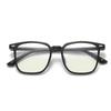 Lentes fotocromáticos anti-luz azul Moda para hombre y mujer Lentes para miopía Lentes transparentes que cambian de color Armazón de lentes liso y delgado para cara grande