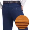 Pantalones Vaqueros Finos de Primavera y Verano para Hombre, Pantalones Casuales Holgados Rectos de Cintura Alta para Padres de Mediana Edad y Mayores, Pantalones de Terciopelo de Otoño e Invierno