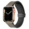 Adecuado para Apple Watch11S109 Hebilla Plegable Magnética Correa de Silicona y Cuero Se8/7/6/5/4