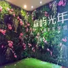 Pared de Fondo Decorativa de Enverdecimiento Vertical Césped Biónico Pared de Imagen Flor de Rosa Planta de Enverdecimiento Rosa Pared Vegetal Artificial Verde Planta