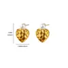 Pendientes Retro de Estrella y Corazón de Venta Caliente Transfronteriza Pendientes con Textura Cruzada Pendientes Creativos de Nicho Lindos de Perla Joyería