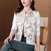 Top Hanfu de Estilo Chino Elegante de Alta Calidad Reductor de Edad para Mujeres de Mediana Edad Chaleco de Brocado de Seda Moderno