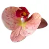 Flor de Falenopsis Individual Simulada 3D de Alta Gama PU Dorado Púrpura DIY Accesorios para Pared de Flores de una Sola Cabeza Material Floral Flor Artificial