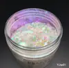 Pó de Brocado Nuvem Camaleão de Alta Transparência, Fragmentos de Pó Camaleão Óptico, Pó de Opala de Grau Cosmético Resistente a Solventes, Fábrica de Pó de Gelo