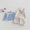 [No hay devoluciones ni cambios] Peto Floral para Niñas Estilo Nuevo Primavera 2026 Pantalones de Bebé con Estilo Bordado de Corazón Diseño de Dibujos Animados