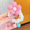Diadema de goma con forma de bola para niña, diadema con flores de perla, estilo princesa