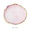 Paleta de Arte para Uñas Piedra de Ágata Cristalina Borde Dorado Decoración Agrietada Paleta de Mármol Pintado