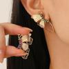 Pendientes de Mariposa Huecos con Diamantes Europeos y Americanos Transfronterizos, Estilo Minimalista, Pendientes de Mariposa Frescos Dinámicos y de Moda, Accesorios Únicos para Orejas