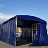 Toldo de Lluvia Móvil Push-Pull Refugio de Lluvia Retráctil Carpa para Mercado Nocturno de Garaje Cobertizo de Almacén Carpa Móvil para Exteriores