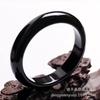 Pulseira de Ônix Preto Natural do Brasil Pulseira de Calcedônia Preta Tira de Beleza Tira Redonda Larga Estreita Pulseira de Jade Produtos ao Vivo