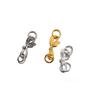 S925 Plata Tailandesa Anillo Doble Hebilla Cola de Pez Semiterminado Chapado en Oro Conector de Pulsera Accesorios de Material de Cuerda Manual S0702