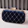 Bolso de cena de terciopelo de moda transfronteriza, bolso de cena Lingge, bolso de mano estilo cheongsam retro, bolso dorado para mujer que brilla en tu reunión anual.