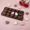 Molde para hornear de 15 piezas con forma de corazón para chocolate, molde para pasteles, herramientas para hornear de grado alimenticio FDA