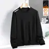 Sudadera de otoño e invierno para hombre, corte holgado, forro polar, sin capucha, cuello redondo, camiseta de manga larga, talla grande, moderna, versátil y cómoda