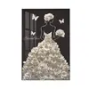 Pintura Decorativa Vintage de Alto Padrão Estilo Francês para Sala de Estar, Arte de Parede Texturizada para Fundo de Sofá, Pintura de Figura para Hall de Entrada