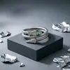 Pulseiras de titânio e aço europeias e americanas transfronteiriças, best-sellers da Amazon, pulseiras de estilo geométrico simples, joias de aço inoxidável que não desbotam atacado