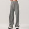 Calça de Moletom Reta Wide Leg com Cordão e Cintura Alta Nova para Mulheres, Primavera e Outono, Solta, Emagrecedora, Fluida, Calça para Pilates e Yoga