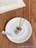 Collar Trenzado de Cuerda con Perlas de Piedra Natural para Mujer, Cadena para Clavícula de Piedra Ojo de Tigre Estilo Chino Nuevo Vintage, Accesorio Largo Colgante para el Cuello con Manchas