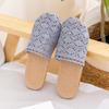 Nuevas Pantuflas de Mujer de Lino para el Hogar con Encaje Baotou de Cuatro Estaciones, para Interior, Antideslizantes, para el Hogar, Piso de Madera, Zapatos Silenciosos y Frescos