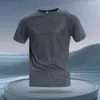 Uau, Top Esportivo Fino de Corrida de Verão Feito Sob Medida, Camisa de Seda Gelada de Secagem Rápida para Homens, Manga Curta Respirável para Treinamento e Badminton