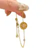 "Diosa del Sol" Pulsera Dorada Retro Brújula Estilo Palacio, Joyería de Nicho Exquisita de Gama Alta Simple y Elegante que Realza el Cutis