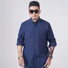 Camisa Casual de Algodón Holgada de Manga Larga Talla Grande para Hombres Gordos Talla Grande Cuadros para Primavera y Otoño Talla Grande de Mediana Edad