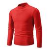 Suéter de Punto para Hombre de Cuello Bajo para Comercio Exterior Otoño e Invierno Delgado Color Sólido Cuello Redondo Camisa de Punto Media Cuello Alto Jersey Camiseta Básica para Hombre