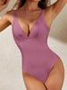 Traje de baño de una pieza sexy transfronterizo popular de Amazon, tejido brillante de nailon para mujer, nuevo traje de baño triangular de una pieza 2024