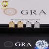 Venta transfronteriza de pendientes de moissanita de plata S925 con diamantes cuadrados y personalidad hip-hop europea y americana en AliExpress.