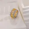 Anillo de Encaje Hueco de Plata Pura Muy Vendido Transmitido en Vivo para Mujeres, Modelo Nuevo con Fino Diseño de Oro Negro, Artesanía Italiana, Popular en Xiaohongshu