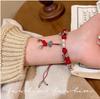 Pulsera de Cuentas Estilo Caliente 2025 para Mujer, Pulsera de Cinabrio Versátil Retro de Alta Gama Estilo Ins Pulsera de Perlas al por Mayor