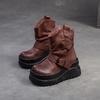 Xangai Jiejie 2024 Inverno Novo Maillard Estilo Britânico Martins Botas Niche Style Aumentou Moda Casual Sapatos Femininos