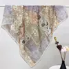 Novedades en Stock: Pañuelo Cuadrado de Algodón de Seda Estampado de 70 cm con Patrón Floral Francés Vintage, Chal Pequeño Delgado, Disponible al por Mayor