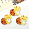 Accesorios acrílicos con diseño de oso amarillo crema de dibujos animados, material para manualidades, parches para fundas de teléfono