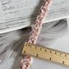 Roupas de bebê DIY acessórios de roupas tecido ouro rosa e prata seda rosa pequeno estilo perfumado renda largura 1,5 cm cintas feitas à mão