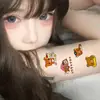 Adesivo de Tatuagem Desenho Rilakkuma à Prova d'Água Feminino de Longa Duração Estilo Ins Artificial Adesivo de Tatuagem de Alta Qualidade Urso Autodepreciativo