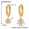 Mili Xiaoxiangfeng 5A Circonita Doble Anillo Colgante Completamente Incrustado de Diamantes Pendientes Moda Lujo Accesible Pendientes de Acero de Titanio Ecológicos Venta Caliente Transfronteriza