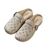 Pantuflas Antideslizantes de Tacón Bajo para Madres de Mediana Edad, Chanclas de Imitación de Cuero con Tacón Medio para Usar en Verano, Casuales y Versátiles