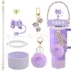 Accesorios de Lazo Colgante Copa Stanley Llavero Adorno de Peluche Taza de Fruta Decoración de Tapa de Popote Mariposa