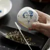 Tarro de Té de Porcelana Blanca Pintado a Mano de las Dinastías Tang y Song, Juego de Té Kung Fu, Color Bajo Vidriado, Panda Jugando con Bambú, Mini Tarro de Polvo, Tarro de Almacenamiento para Uso Doméstico