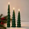 Jiahuimei Molde de Silicona para Vela Perfumada de Árbol de Navidad Molde para Decoración de Velas Navideñas de Palo Largo