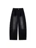 Jeans de estilo americano de moda con dobladillo curvo para hombre, nuevo modelo de verano, pantalones casuales rectos holgados, lavados, versátiles para el uso diario, pantalones de pierna ancha