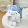 Gorro Protector de Oídos para Niños Estilo Coreano Lindo Dibujo Animado Pequeño Dinosaurio Gorro de Punto Grueso Forrado de Polar Cálido para Niños