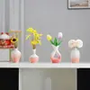 Vaso de Cerâmica Ins Transfronteiriço Pequeno Suporte para Flores Simples Moderno Vaso para Mesa de Escritório Vaso para Plantas Hidropônicas Flor Seca