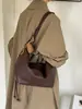 2026 Verão Nova Moda Retrô Grande Capacidade Cor Sólida Textura Popular Casual Bolsa de Ombro Única Bolsa Tote Tote