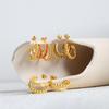 Moda nacional luxo 18K banhado a ouro strass em forma de C brincos all-match Brincos não desbotados brincos cross-border Good Goods