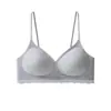Sujetador push-up de encaje estilo dulce y femenino con tirantes finos, realza los bustos pequeños, minimiza los laterales, sin costuras, cómodo y con un hermoso diseño en la espalda
