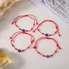 Pulseira de Olho Grego de 7 Nós Mais Vendida em Fronteira Pacote com 9 Pulseiras de Cartão de Papel Olho Azul Pulseira Trançada Ajustável